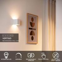 Lucide VERTIGO - Oplaadbare Wandlamp Binnen/Buiten - Accu/Batterij - LED Dimb. - 1x6W 2700K - IP54 - Bewegingssensor - Magnetisch - Wit - thumbnail