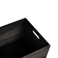 VidaXL Houten kist met handvatten 40x30x23 cm massief grenenhout zwart - thumbnail