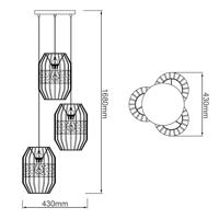 Brilliant HanglampSlope 3-lichts zwart met zandkleur - 99479/76 - thumbnail