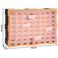 Organiser met 64 lades 52x16x37,5 cm - thumbnail