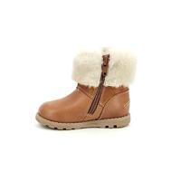 Leren enkellaarsjes voor babymeisjes Nonofur KICKERS® 1ste stapjes karamel - thumbnail