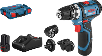 Bosch Blauw gsr 12v-15 flexiclick accuschroefboormachine + gfa 12-x/12-b/12-w in l-boxx (2x 2.0ah accu)
