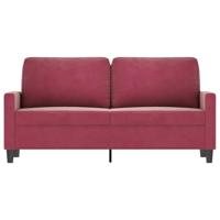 Tweezitsbank 140 cm fluweel wijnrood - thumbnail