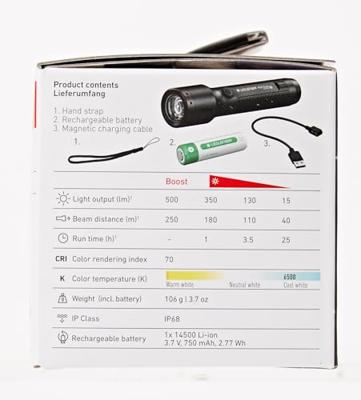 Ledlenser P5R CORE oplaadbare LED zaklamp 500 lm - 250 mtr