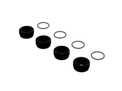 Arrma - Front Hub Nut Includes O-Rings, Aluminum, Black (4) (ARA330775)