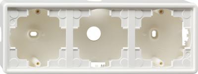 Gira S-Color opbouwbak 3-voudig met afdekraam zuiverwit