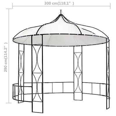 VidaXL Prieel rond 300x290 cm wit
