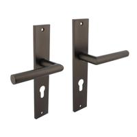 Intersteel Deurkruk Bastian op schild profielcilinder 72mm - antraciet - thumbnail