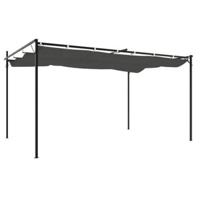 Pergola met uitschuifbaar dak 395x292x230 antracietkleurig Pergola met uitschuifbaar dak 395x292x230 antracietkleurig