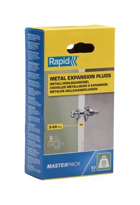 Rapid Hollewandpluggen | Ø8x46 | 16-26 mm plaatdikte | 25 kg draagkracht - 5001562 Rapid Hollewandpluggen | Ø8x46 | 16-26 mm plaatdikte | 25 kg draagkracht - 5001562