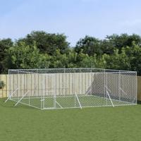 Hondenkennel voor buiten 6x6x2 m gegalvaniseerd staal zilver - thumbnail