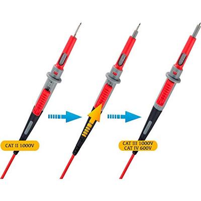 VOLTCRAFT MS-4PS-E Veiligheidsmeetsnoer 4mm-veiligheidsstekker Testpunt 1.00 m Zwart, Rood 1 stuk(s)