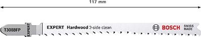 Bosch Accessoires Expert 'Hardwood 2-side clean' T 308 BFP decoupeerzaagblad 3-delig - 1 stuk(s) - 2608900547
