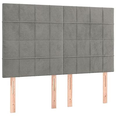 Boxspring met matras fluweel lichtgrijs 140x190 cm