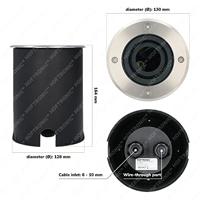 Set van 3 Lilly LED Grondspots - Dimbaar - Kantelbaar - GU10 - Rond - 2700K warm wit - 4 Watt 345 lumen - IK10 - RVS - IP67 waterdicht - thumbnail