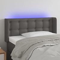 Hoofdbord LED 83x16x78/88 cm kunstleer grijs - thumbnail