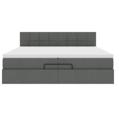 Ottoman bed met matras 200x200 cm stof donkergrijs