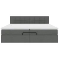 Ottoman bed met matras 200x200 cm stof donkergrijs - thumbnail