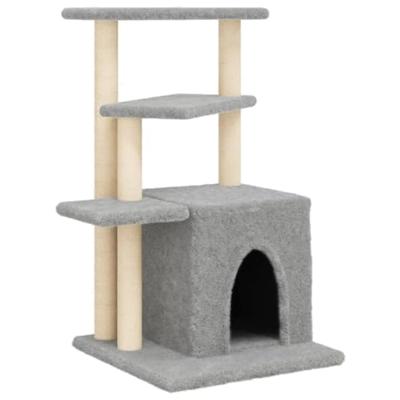 Kattenmeubel met sisal krabpalen 83,5 cm lichtgrijs - thumbnail