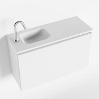 MONDIAZ OLAN 80cm toiletmeubel talc. LEX wastafel talc links 1 kraangat - thumbnail