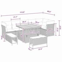 Tuinbankenset 9 pcs Zwart poly rattan - thumbnail