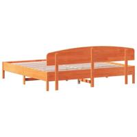 Bedframe zonder matras massief grenenhout wasbruin 180x200 cm - thumbnail