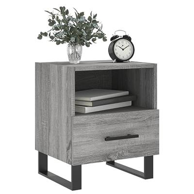 Nachtkastjes 2 st 40x35x47,5 cm bewerkt hout grijs sonoma eiken