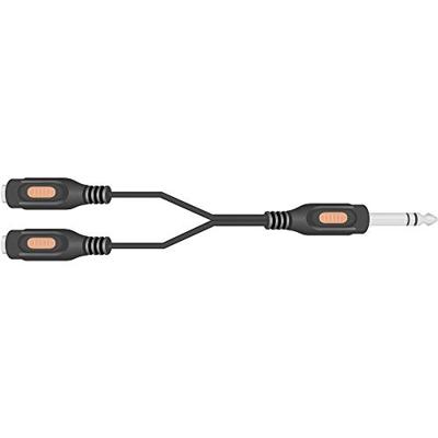 SpeaKa Professional SP-7869836 Jackplug Audio Y-adapter [1x Jackplug male 6,3 mm - 2x Jackplug female 6,3 mm] Zwart
