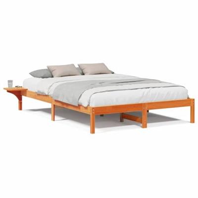 Bedframe met nachttafels Bruin 150 x 200 cm Wasbruin