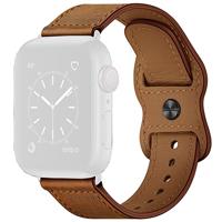 Leren bandje dubbele lus - Donkerbruin - Geschikt voor Apple Watch 38mm / 40mm / 41mm / 42mm - thumbnail