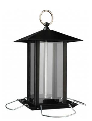 TRIXIE VOERDISPENSER LANTAARN METAAL ZWART 19X20X19 CM