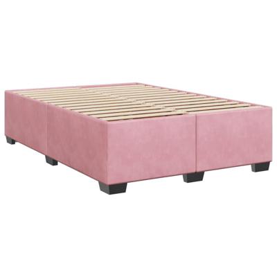Boxspring met matras fluweel roze 160x200 cm