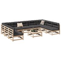 10-delige Loungeset massief grenenhout - thumbnail