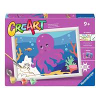 Ravensburger creart schilderen op nummer - octopus (neon) - thumbnail