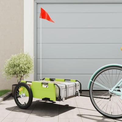VidaXL Fietstrailer oxford stof en ijzer groen VidaXL Fietstrailer oxford stof en ijzer groen