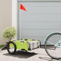 VidaXL Fietstrailer oxford stof en ijzer groen - thumbnail