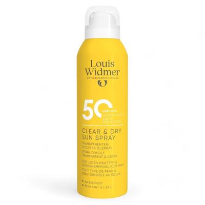 Louis Widmer Suncare Clear & Dry Sun Spray SPF50 Met Parfum 200ml