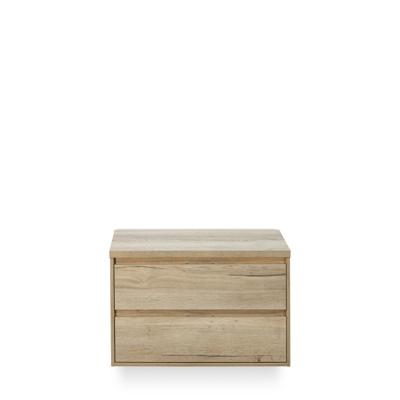 Porto Badmeubelset 90 cm - Natuur Eiken - Wastafel Bovenblad Natuur Eiken