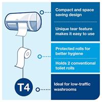 Tork Premium toiletpapier extra soft, 3-laags, 250 vellen, systeem T4, wit, pak van 8 rollen - thumbnail