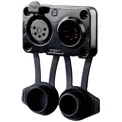 Rean AV RRX5MF-Z-012-1 XLR-connector Stekker, inbouw, Bus, inbouw Aantal polen: 5 Zwart 1 stuk(s)