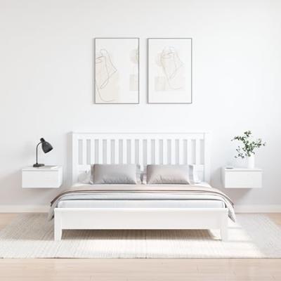 Nachtkastje 2 pcs Wit 37 x 35 x 18,5 cm Massief grenenhout