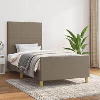 Bedframe zonder matras 100x200 cm stof taupe - thumbnail