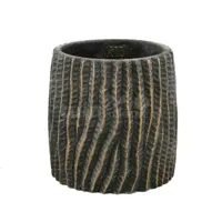 PTMD Bloempot Numayla Black Cement Ø16cm - thumbnail