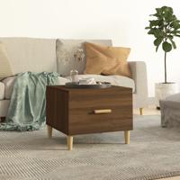 Salontafel 50x50x40 cm bewerkt hout bruin eikenkleur - thumbnail