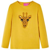 Kindershirt met lange mouwen dierenprint 140 donker okerkleurig - thumbnail