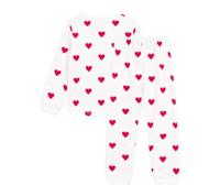 Pyjama voor kinderen met PETIT BATEAU-hartjesprint wit - thumbnail