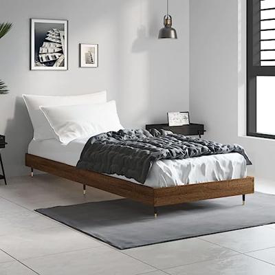 Bedframe zonder matras bewerkt hout bruin eikenkleur 75x190 cm