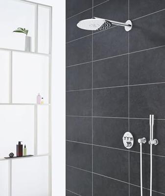 Grohe Grohtherm SmartControl doucheset rond met SmartBox hoofddouche, handdouche chroom en thermostaatkraan - thumbnail