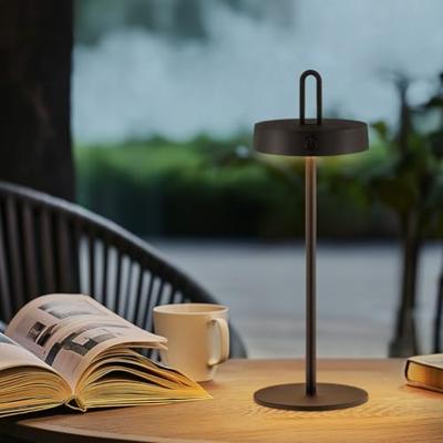 Draadloze Oplaadbare LED Tafellamp - Binnen & Buiten - Dimbaar - ø12.8 x 36.6 cm - Warmwit licht - 3000mAh - Zwart