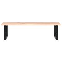 Badkamer wandschap staal en massief eikenhout - thumbnail